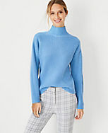 Ribbed Cashmere Mock Neck Sweater carousel Product Image 1