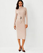 Belted Turtleneck Sweater Dress carousel Product Image 1
