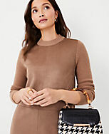 Faux Suede Mixed Media Sweater Dress carousel Product Image 3