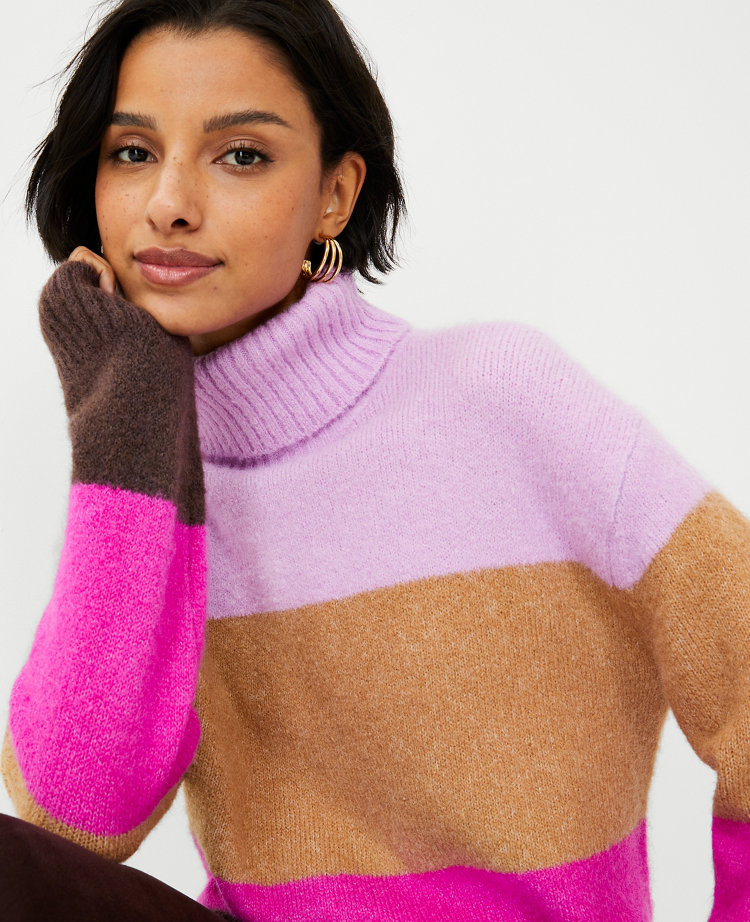 Free people colorblock 2025 turtleneck sweater