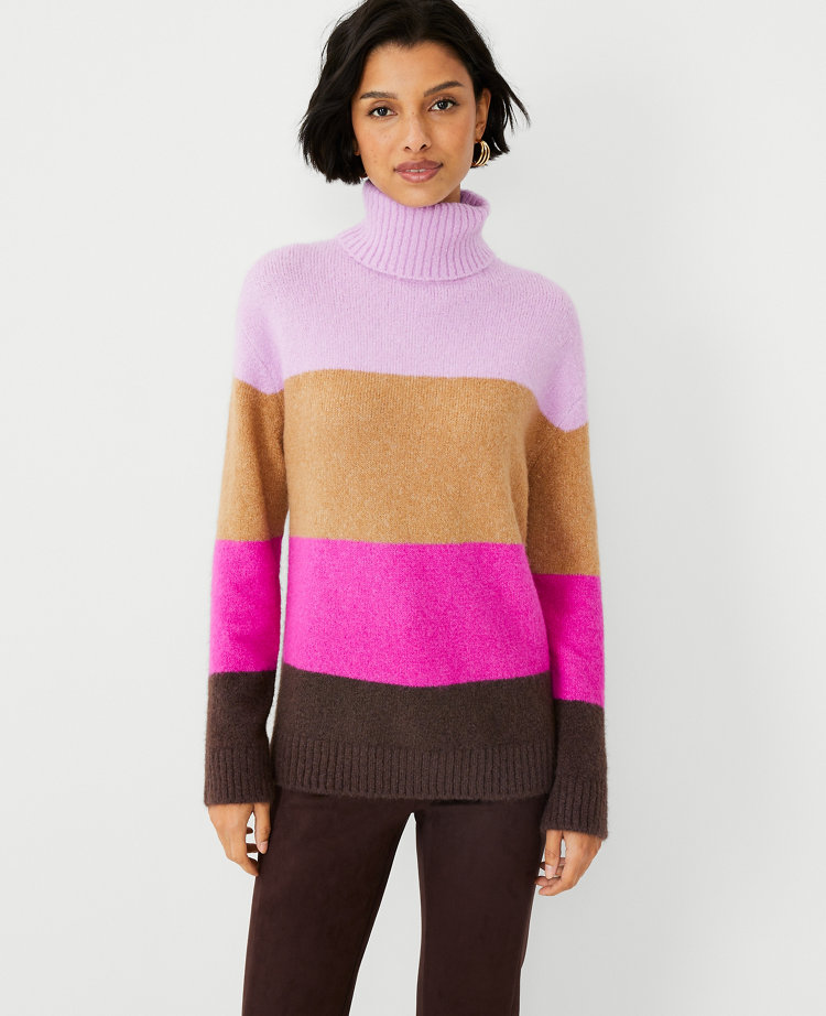 Colorblock turtleneck clearance