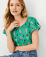 Petite Floral Flutter Sleeve Top carousel Product Image 3