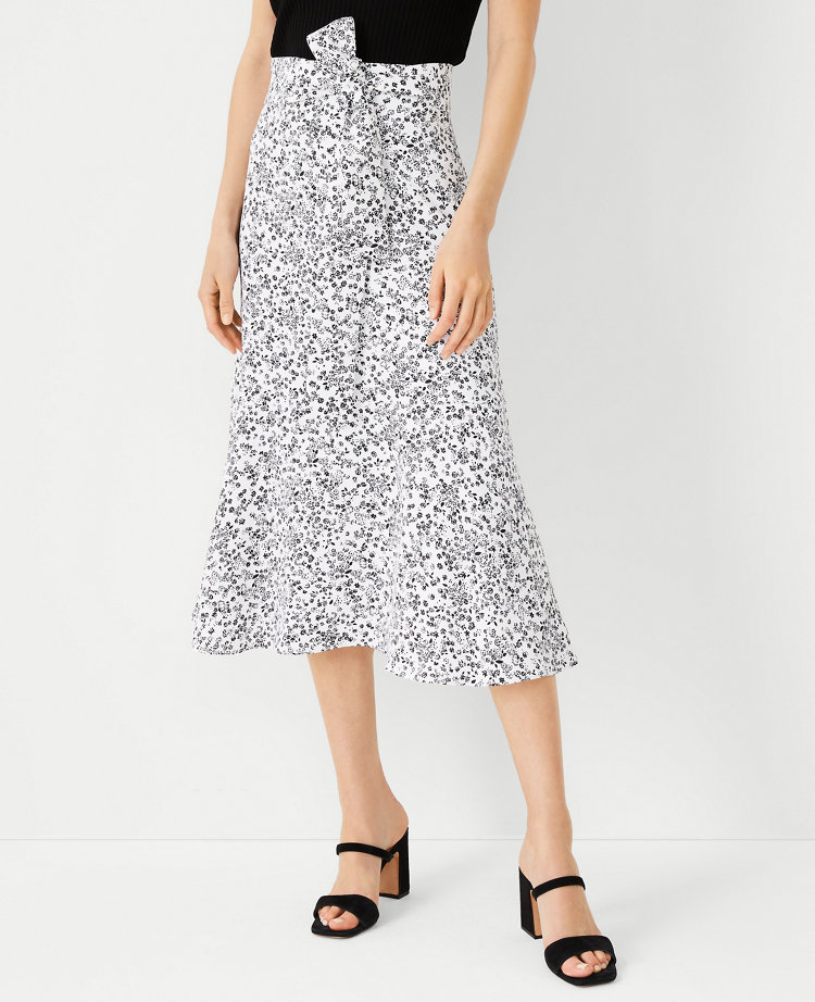 Mint Floral Flare Skirt (High/Low Waist) main image 0