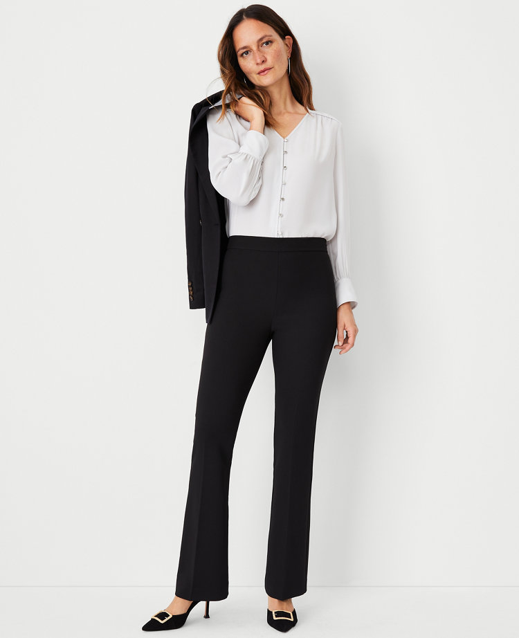 Ann Taylor The Side Zip Trouser Pant Black Women's