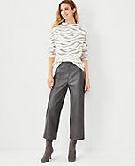 The High Waist Wide Leg Crop Pant in Faux Leather carousel Product Image 1