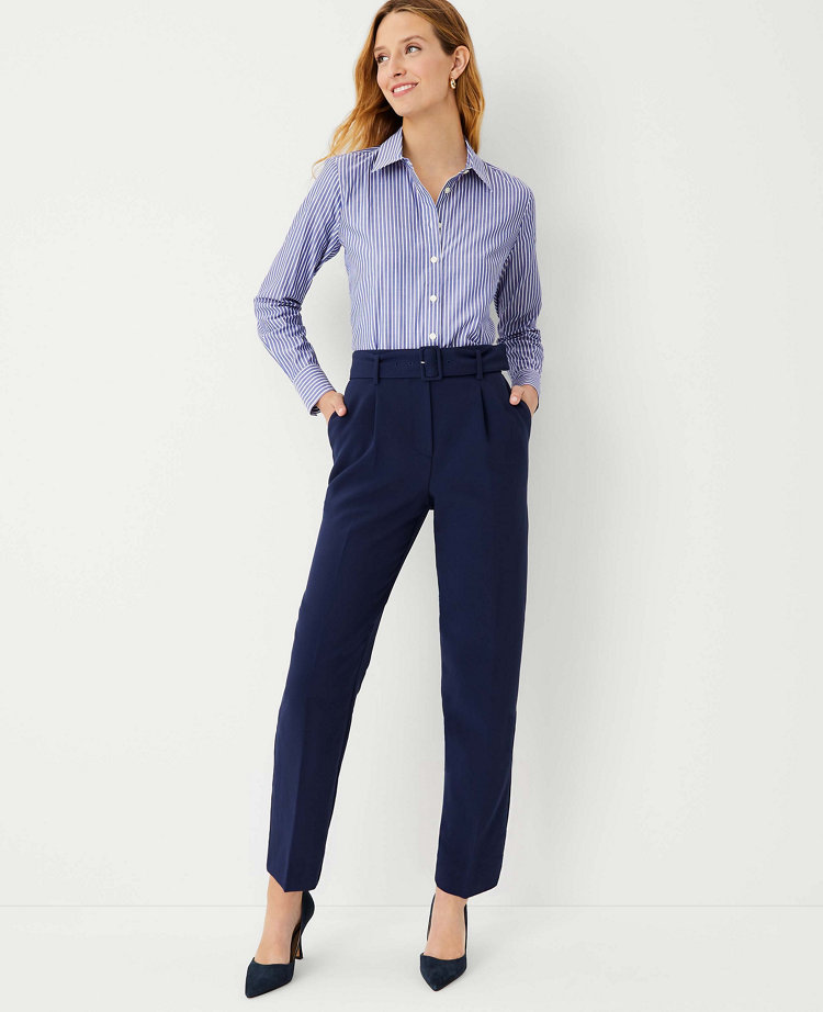 Women's Formal Belted Trousers, Taper & Tie Front Trousers