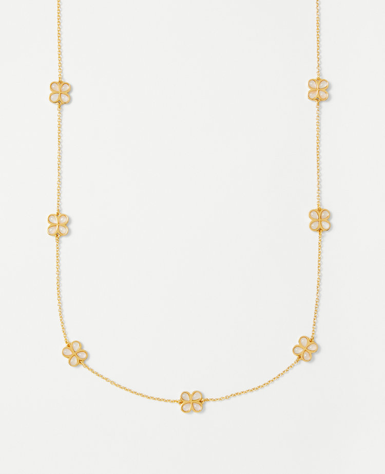 Layered and Y Shaped Clover Station Necklace