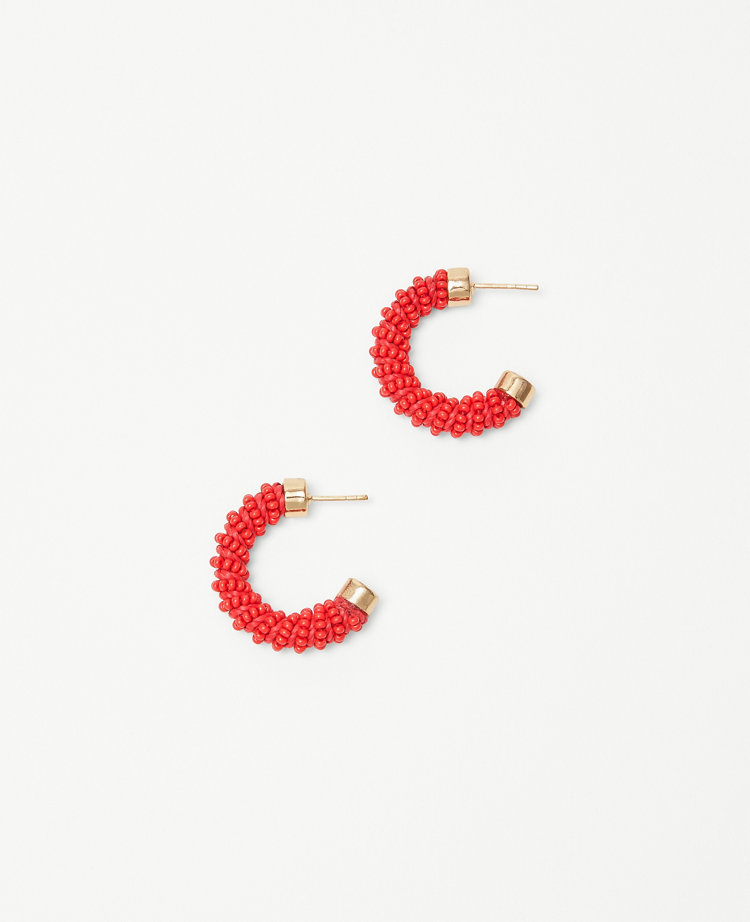 Bead Wrapped Hoop Earrings