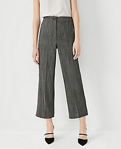 Slacks and Chinos Capri and cropped trousers Womens Clothing Trousers Ann Taylor Cashmere The Tall Wide Leg Crop Pant in White 
