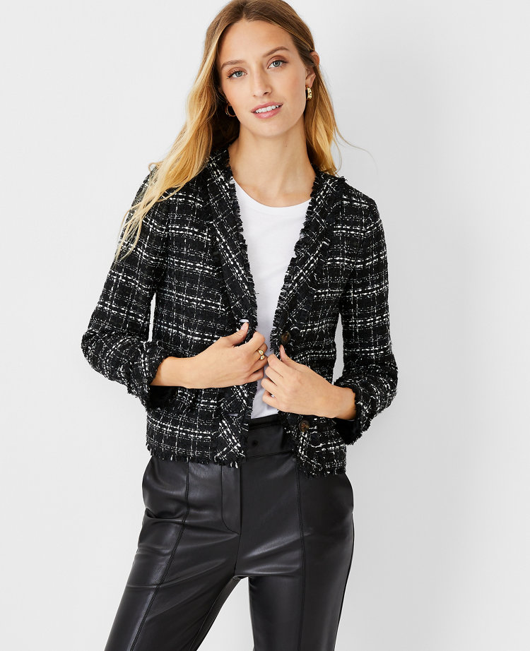 Fringe Tweed Cardigan Jacket