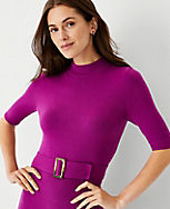 Belted Mock Neck Sweater Dress carousel Product Image 3