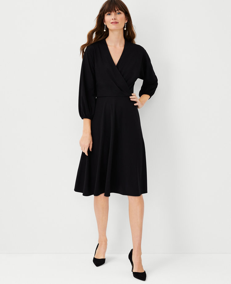 Ann taylor black store wrap dress