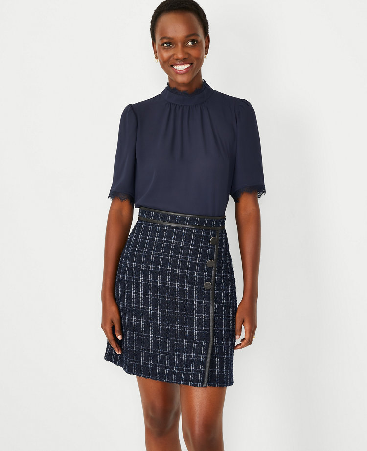 draped mock neck top