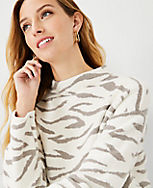 Zebra Print Funnel Neck Sweater carousel Product Image 3