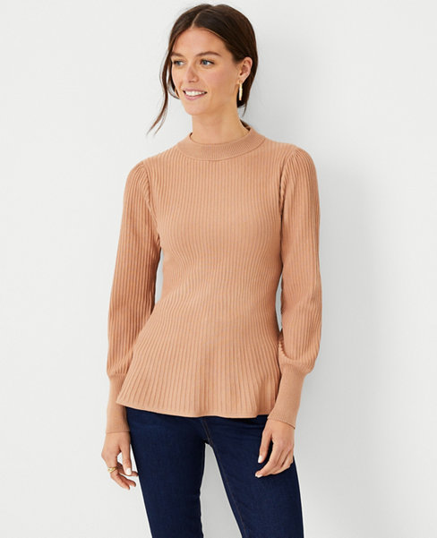 Ann Taylor Mock Neck Sweater Tee in Pink Womens Clothing Jumpers and knitwear Jumpers 