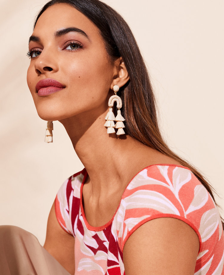 Straw Tassel Earrings