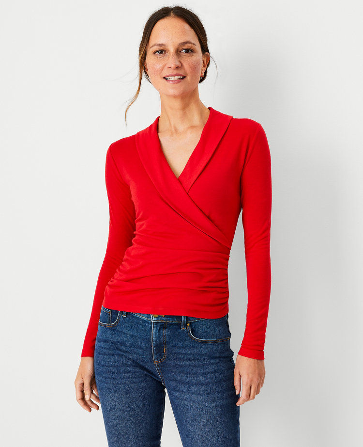 Shawl Collar Wrap Top