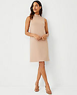 The Petite Mock Neck Shift Dress in Double Knit carousel Product Image 1
