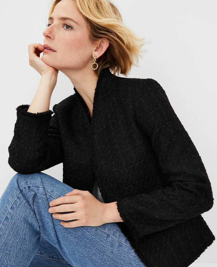 The Petite Cutaway Jacket in Tweed