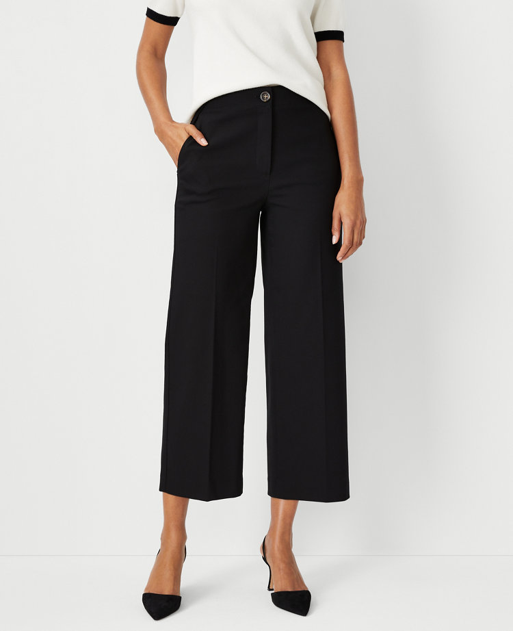 Buttoned-Back Crop + High Waist Pants  Wide leg trousers outfit, White  tank dress, High waisted pants outfit