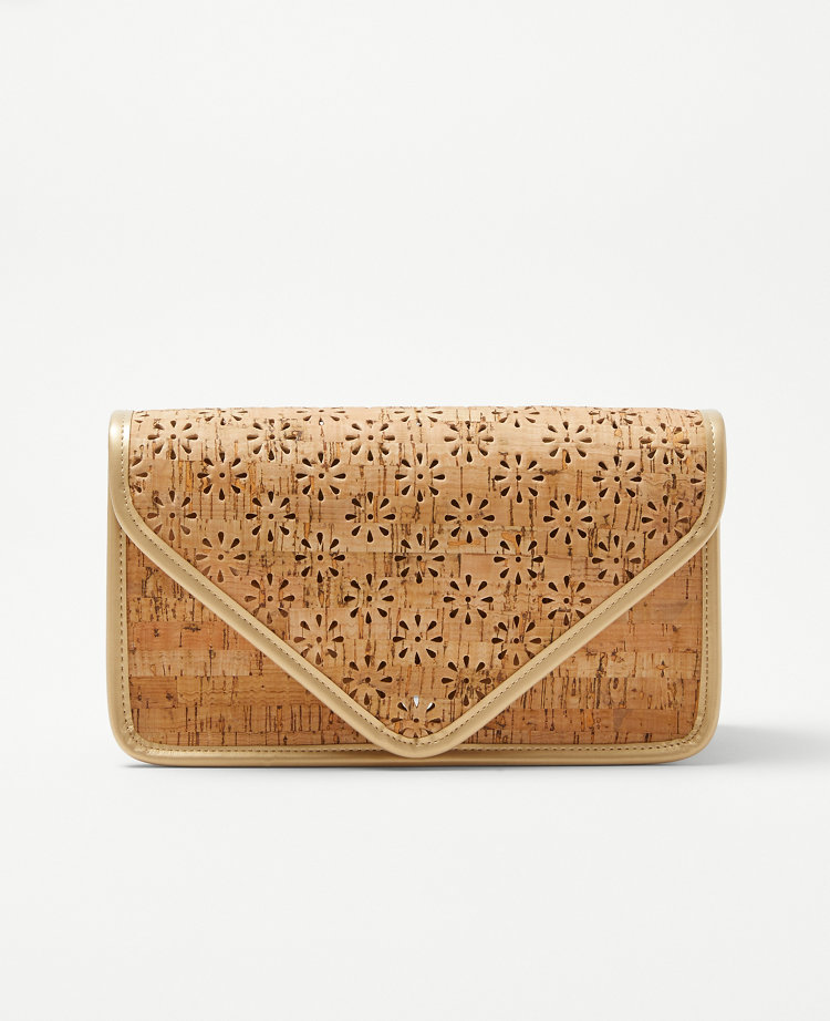 Cork Laser Cut Envelope Clutch