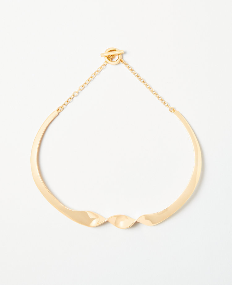 Ann Taylor Twisted Metal Statement Necklace Gold Women's