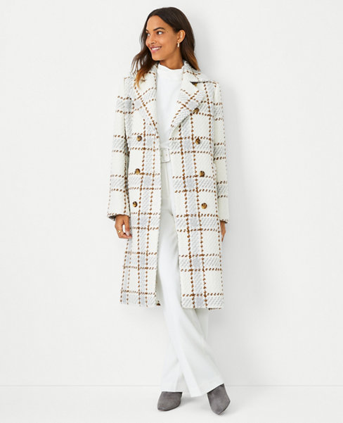Plaid Double Breasted Coat | Ann Taylor