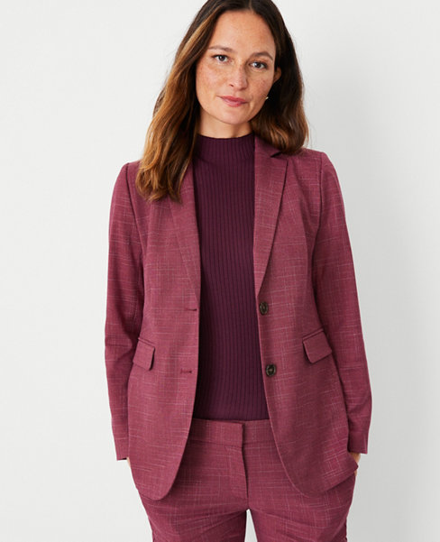 The Notched Two Button Blazer in Cross Weave | Ann Taylor