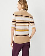 Striped Jacquard Short Sleeve Sweater carousel Product Image 2