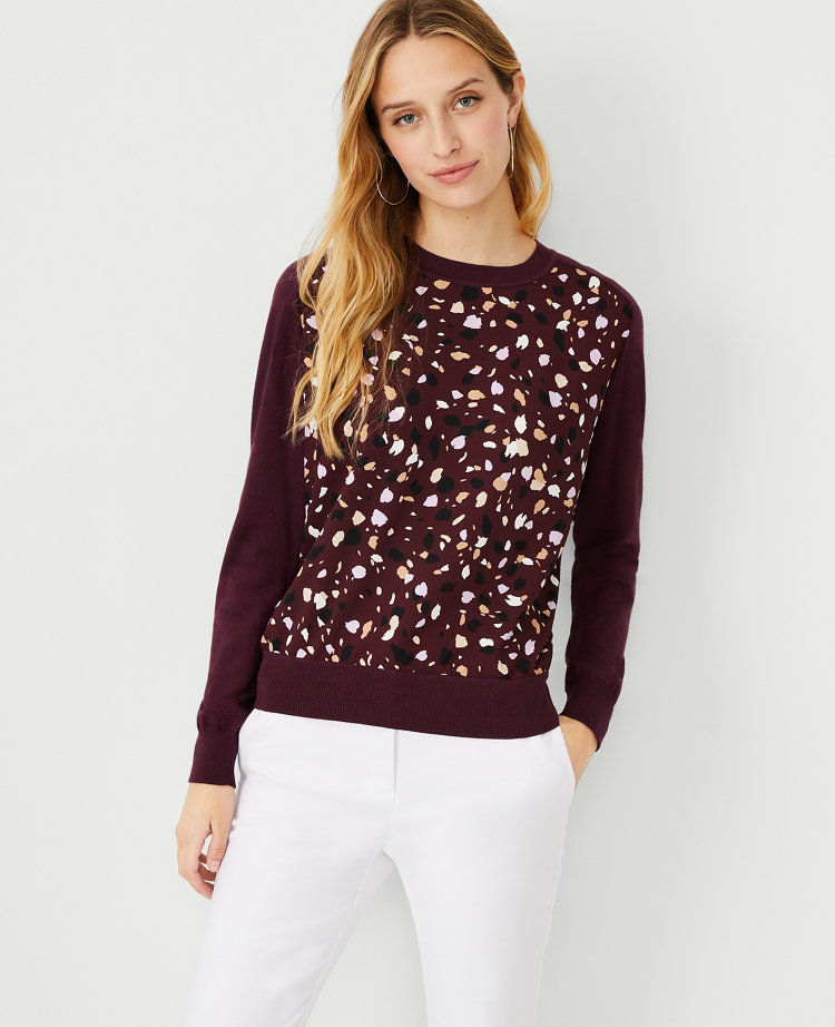 Dotted Mixed Media Sweater