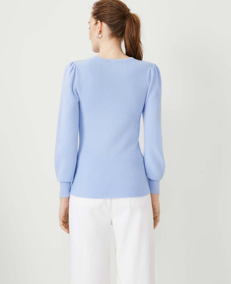 Blue Rain Ballon Sleeve Sweater - retailer S