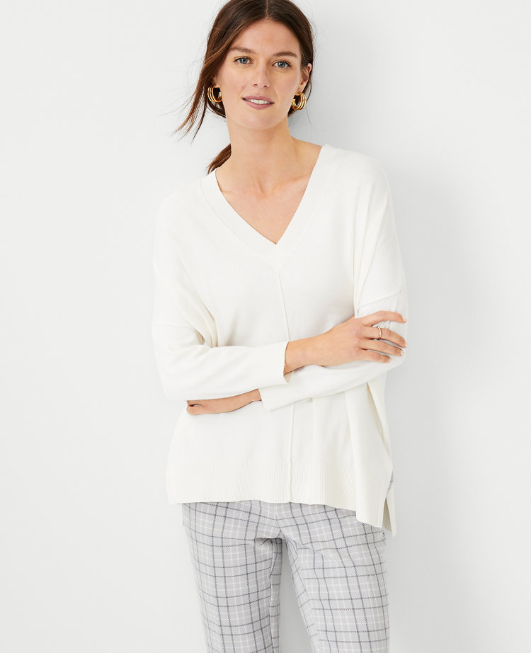 ROUND NECK LOOSE FIT TUNIC LENGTH SOFT SWEATER main image 1