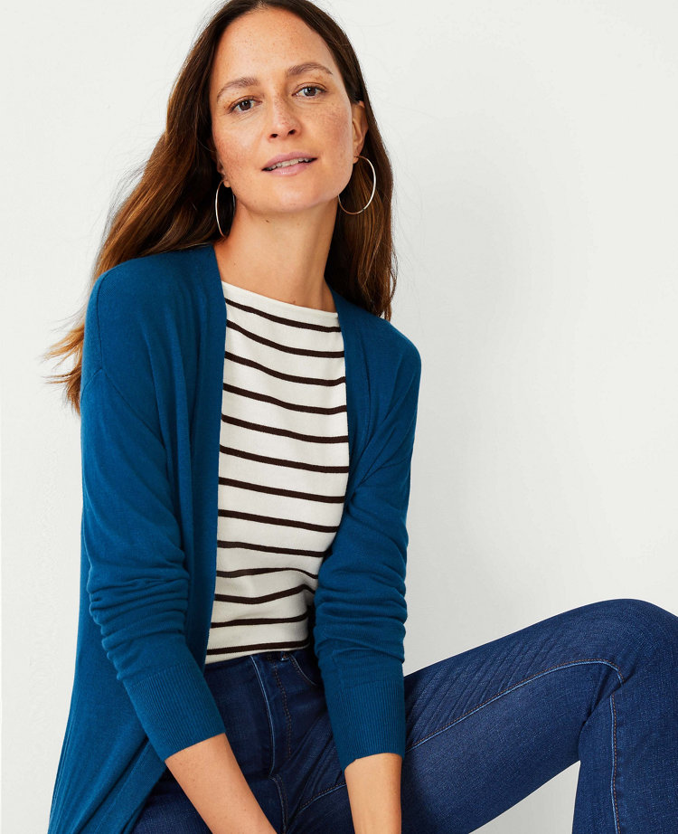 Petite navy hotsell cardigan sweater