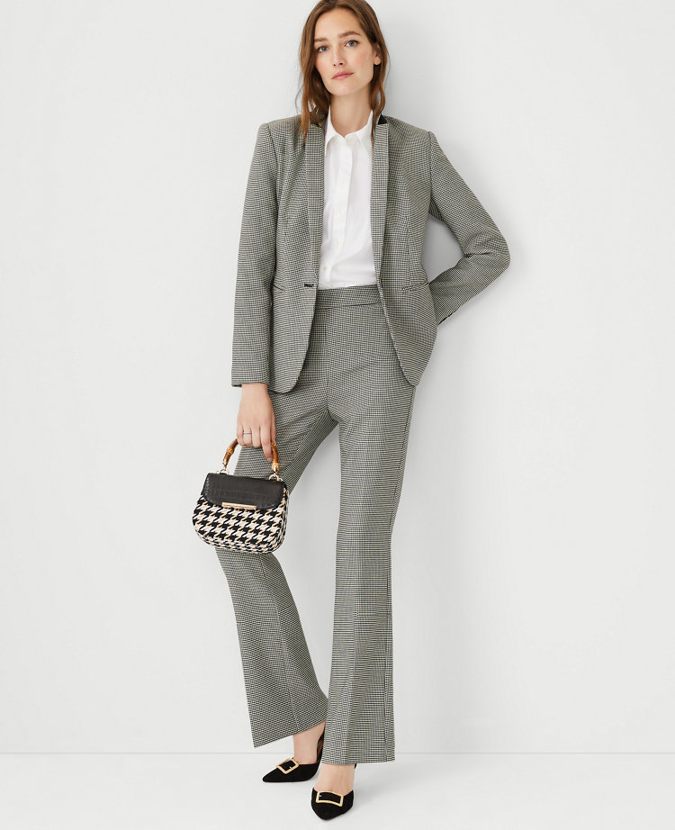 The Petite High Waist Side Zip Trouser Pant in Houndstooth