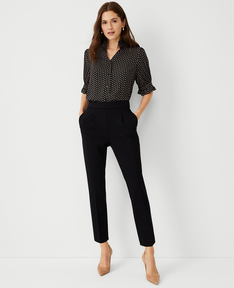 The High Rise Eva Easy Ankle Pant in Twill