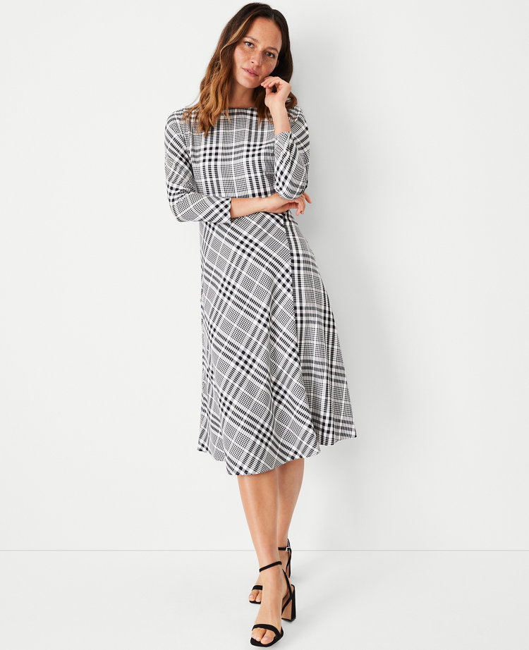 Petite Plaid Midi Dress | Ann Taylor