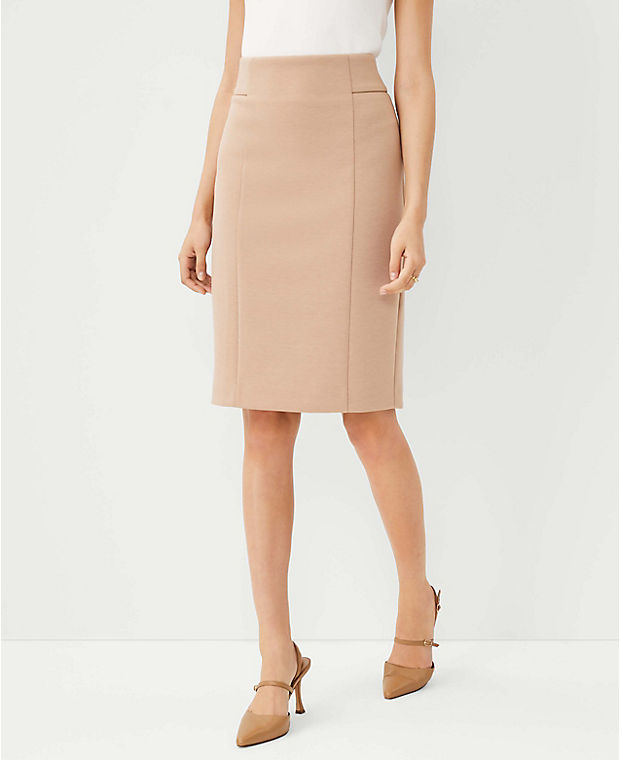 The Tall High Waist Seamed Pencil Skirt in Double Knit