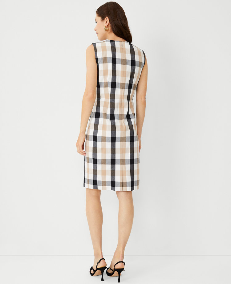 Petite check outlet dress