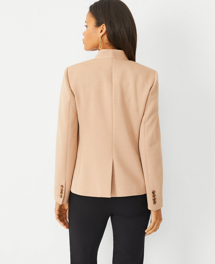 Ann Taylor The Petite Cutaway Blazer Double Knit Natural Camel Women's