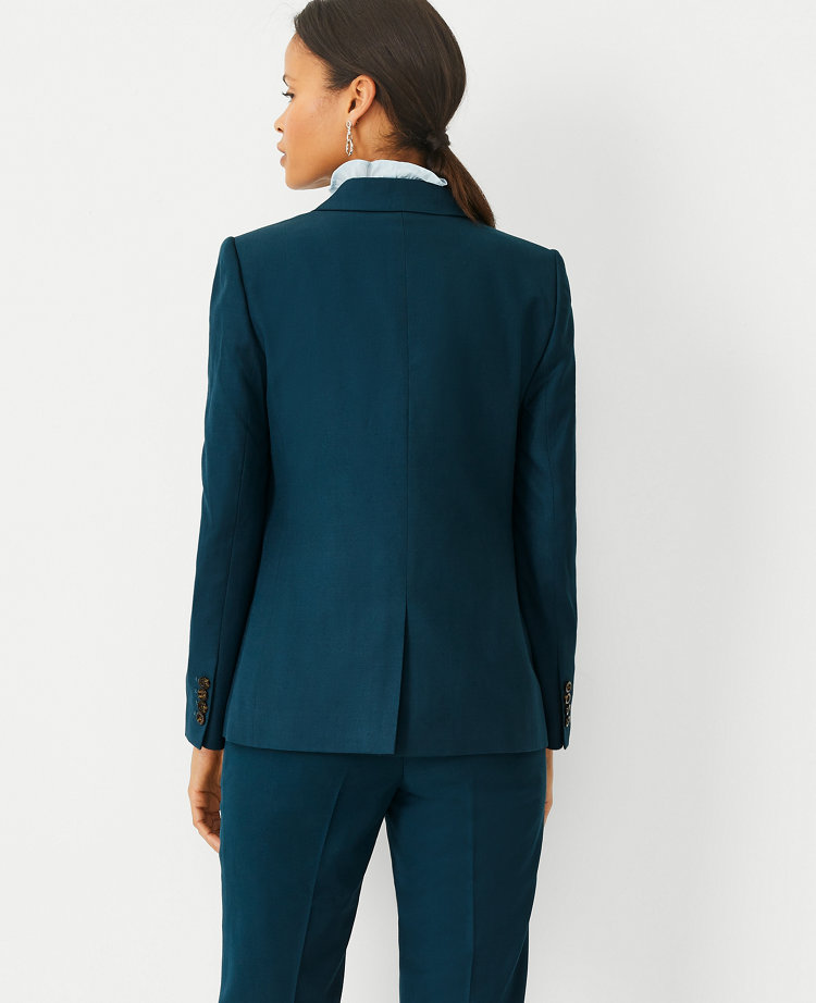 The Petite Double Breasted Long Blazer in Airy Wool Blend