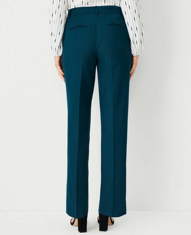 Ann Taylor The Petite Sophia Straight Pant Airy Wool Blend - Curvy Fit Ominous Teal Women's