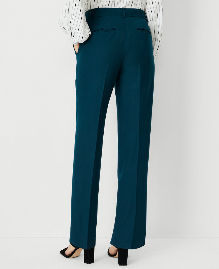 Ann Taylor The Petite Sophia Straight Pant in Airy Wool Blend - Classic Fit Size 00 Ominous Teal Women's