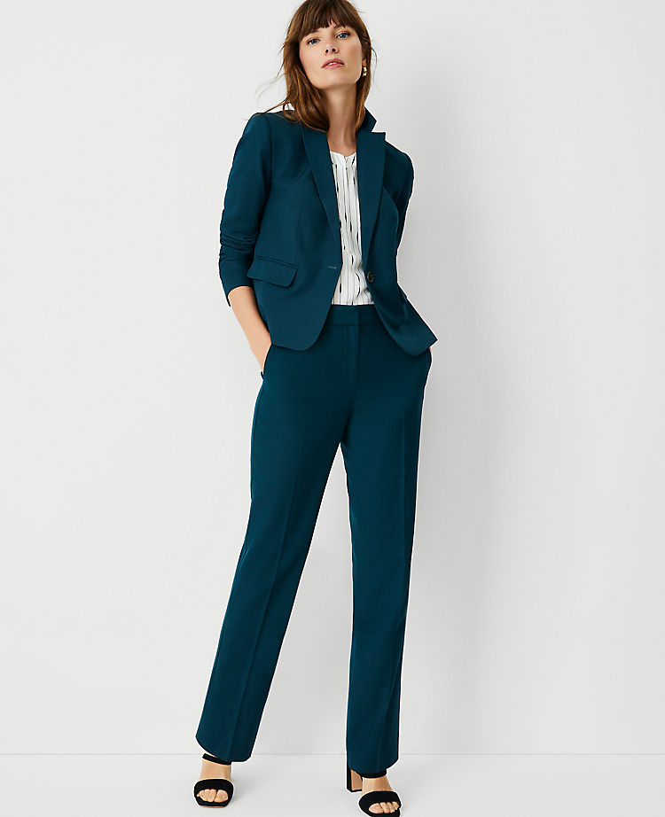 The Petite Sophia Straight Pant in Airy Wool Blend - Classic Fit