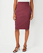 The Tall High Waist Seamed Pencil Skirt in Cross Weave carousel Product Image 3