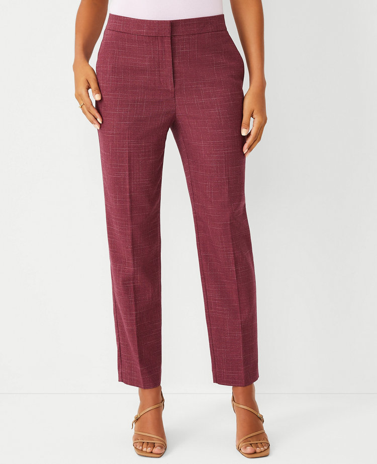 The Petite Eva Ankle Pant in Cross Weave