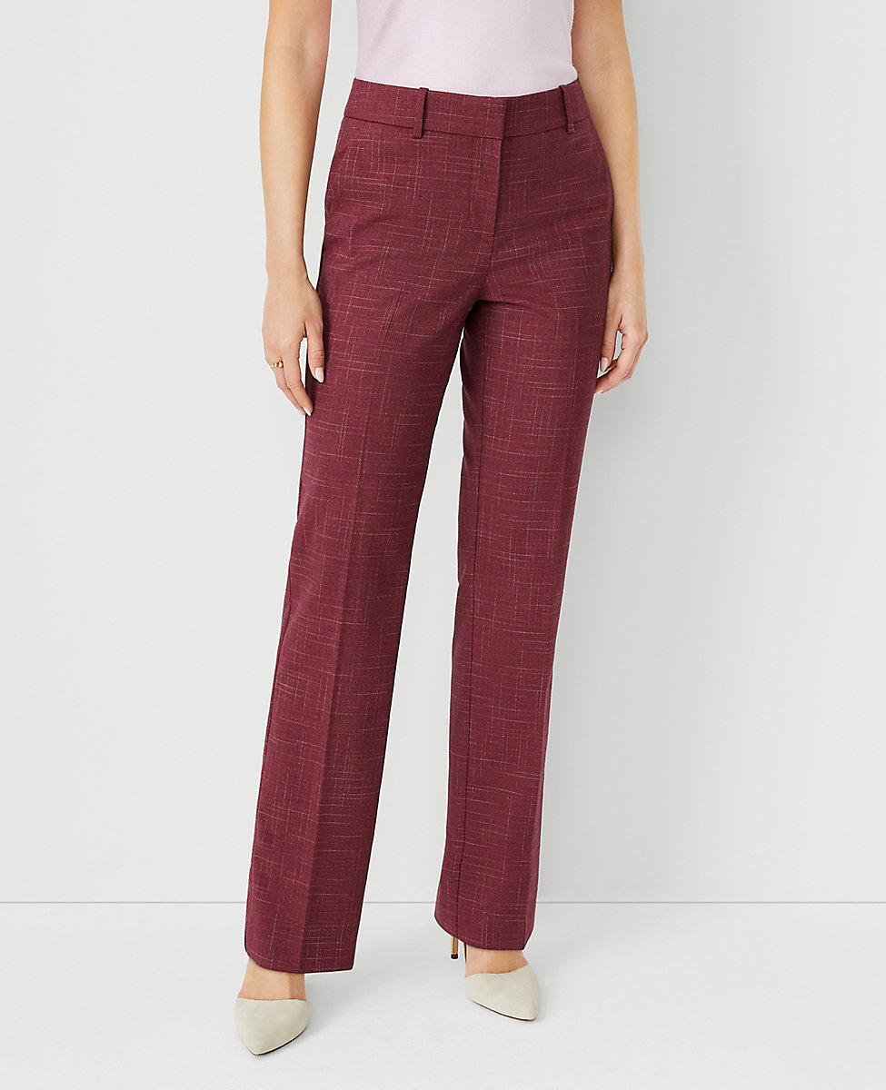 The Petite Sophia Straight Pant in Cross Weave - Classic Fit