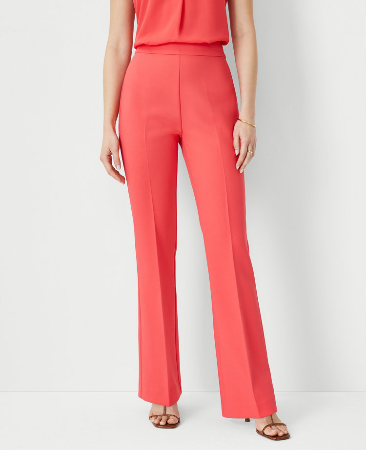 Ann Taylor The Petite Side Zip Trouser Pant In Deep Coral