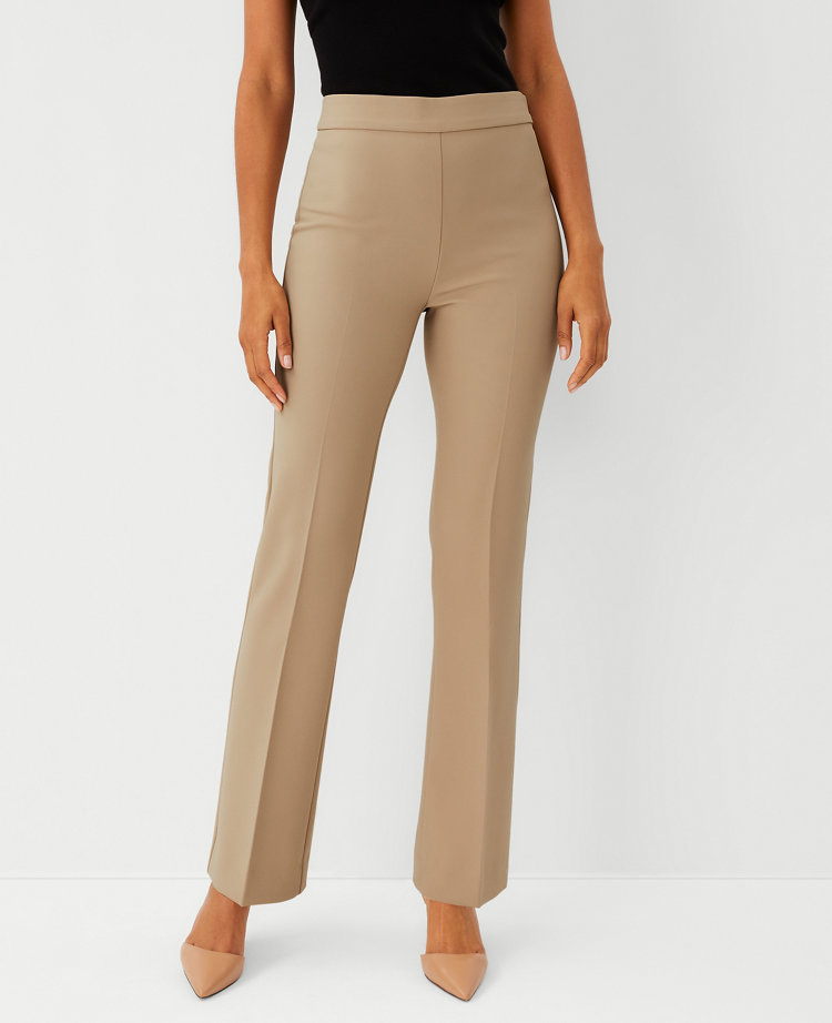 Ann Taylor The Petite High Rise Side Zip Trouser Pant In Whiskey Cream