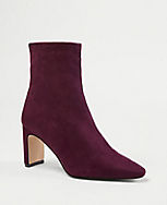 Blade Heel Stretch Faux Suede Booties carousel Product Image 1