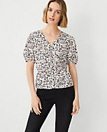 Petite Floral Wrap Top carousel Product Image 1